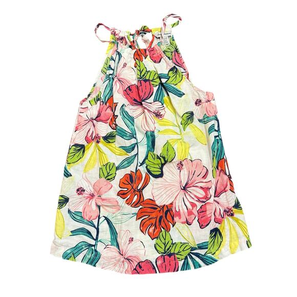 Tommy Bahama Linen White Tropical Print Halter Neck Top XS - Picture 1 of 5